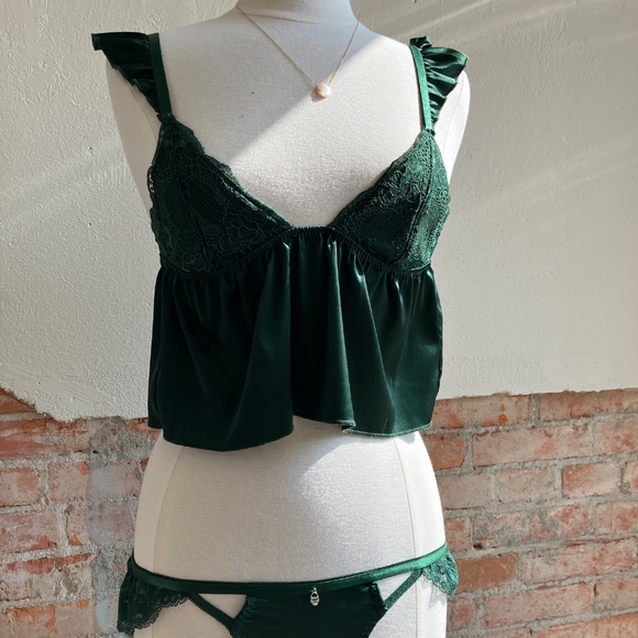 Kat The Label x Hanna Schonberg Forest Green Camisole and Thong [XS/Sm] - Picture 4 of 11